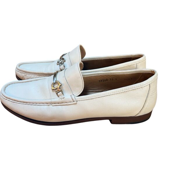 Bruno Magli Horse Bit Loafers Men’s Sz 12N Narrow Ivory Leather Dress Shoes main image 8